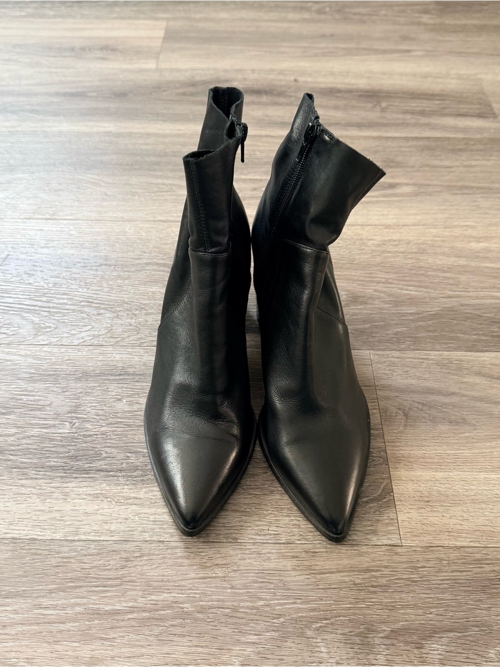 Tony Bianco Black Pointed Toe Ankle Booties